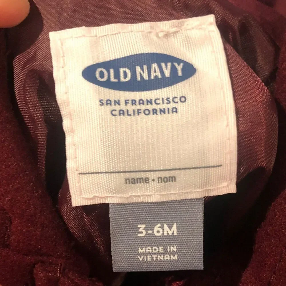 Old Navy size months